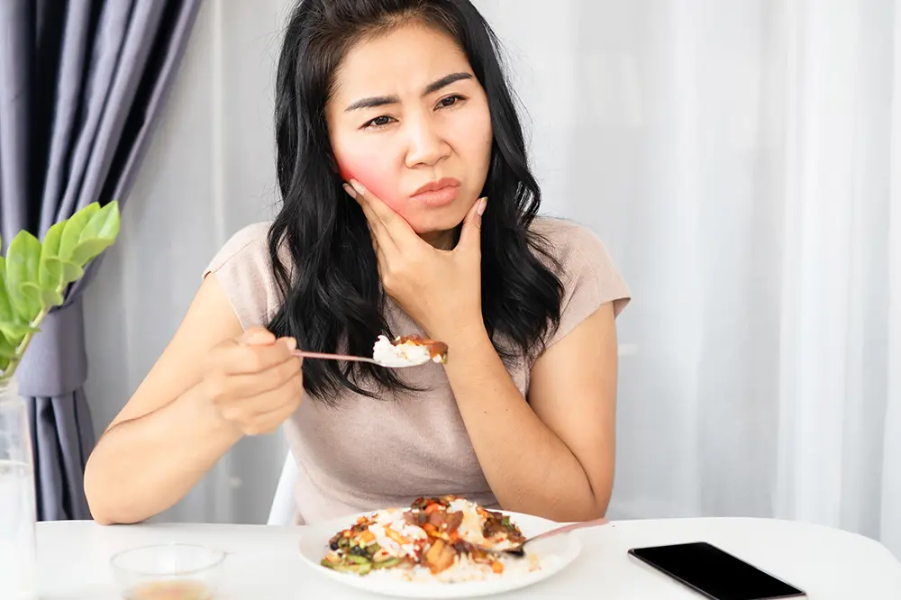 Woman with Cracked Tooth